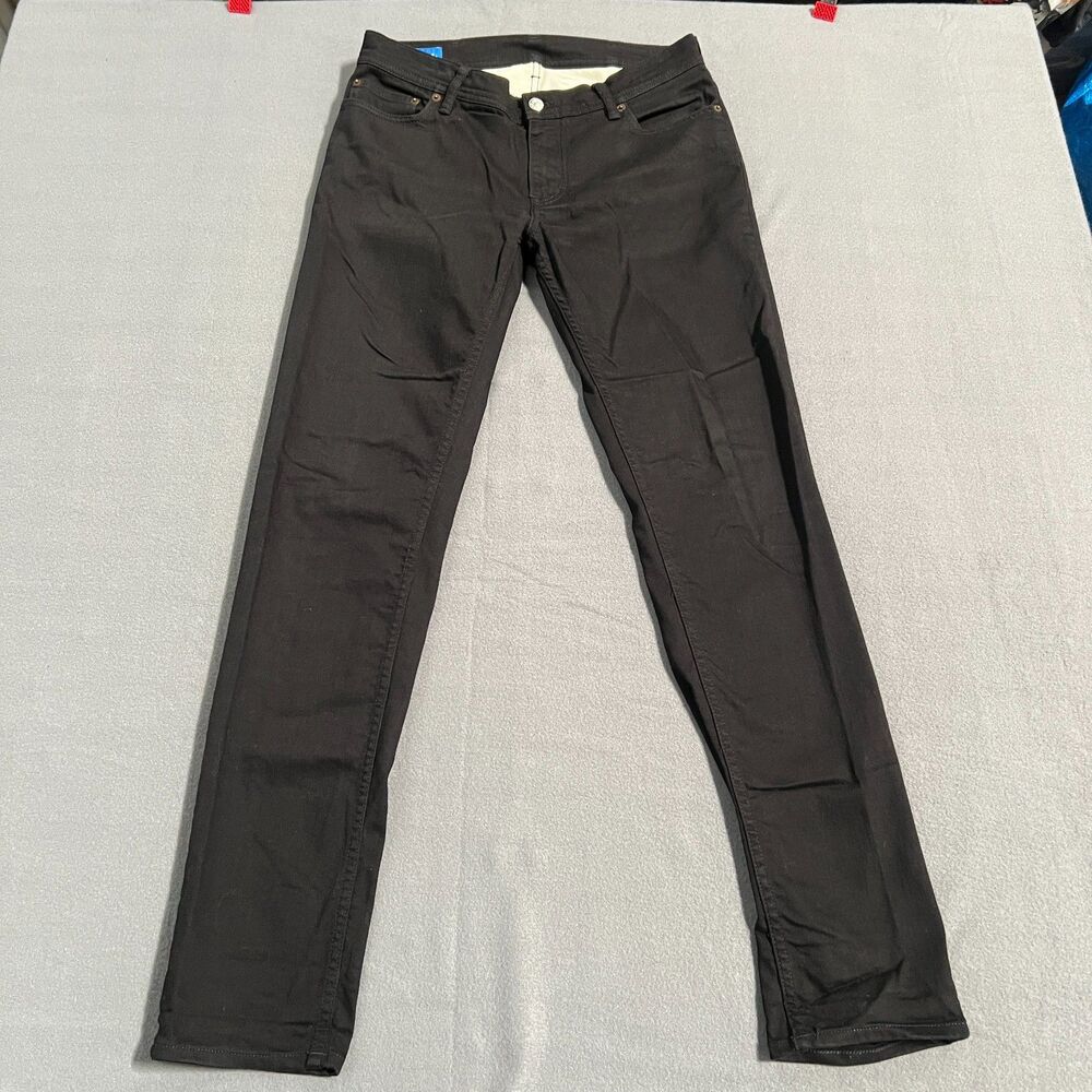Acne Studios Blå Konst Jeans Men's 31/32 Black Denim Classic 5-Pocket Slim-Fit